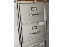 Six Off White Or Light Grey Metal File Cabinets