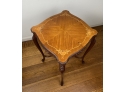 Tall Antique Marquetry Top Side Table