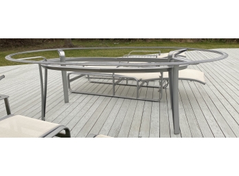Brown Jordan Outdoor Modern Oval Dining Table Without The Glass.