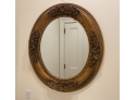 French Style Wood Painted Gilt Round Wall Mirror