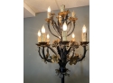 Free Standing Wrought Iron Floral Candelabra Lamp