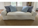88' Bolster Arm Sofa With White Slipcover