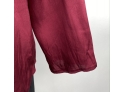 Elie Tahari Silk Long Sleeve Burgundy Blouse In Size Large