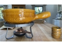 Swiss Ceramic Fondue Pot And Set - Landert (Purchased In Switzerland)