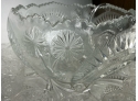 Another Extremely Large Cut Crystal Punch Bowl With Punch Glasses And Glass Ladle