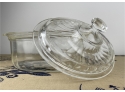 Glasbake, Clear Glass Bake And Serve Glassware, Oval Shaped With Lid
