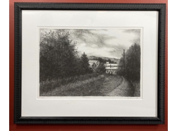 Framed, Limited Edition Etching Titled, 'travelers' Signed, Numbered, And Dated