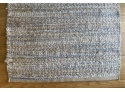 W - Jute And Blue Fabric Area Rug 2.6' X 5'