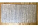 W - Jute And Blue Fabric Area Rug 2.6' X 5'