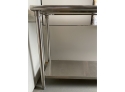 Long Industrial Stainless Steel Two Tier Table