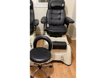 2nd Pibbs Professional Pedicure Massaging Chair With Practitioner Seat On Wheels