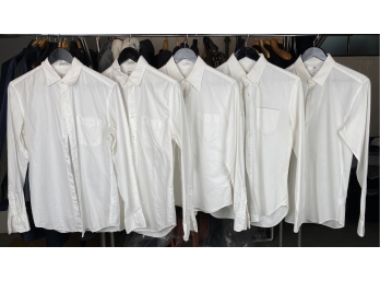 1st Lot Of 5 Men's White Button Down Shirts - J. Crew, Uniqlo, Club Monaco