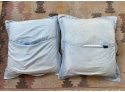 Pair Of Ralph Lauren Light Wash Denim 24' Pillow Cases With Inserts