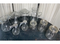 9 Pieces Of Clear Glass Kitchen Ware - Swing Lids