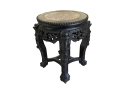 Antique Possible Q'ing Dynasty Chinese Antique Carved Rosewood With Marble Top Side Table