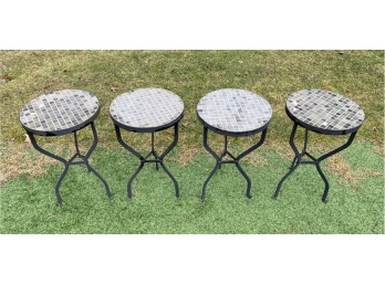 EQ - Set Of 4 Round Pottery Barn Outdoor Side Tables