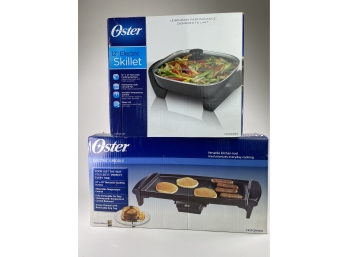 Two New In Boxes - Oster Electric Cookers One Skillet, One Griddle