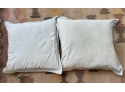 Pair Of Ralph Lauren Light Wash Denim 24' Pillow Cases With Inserts