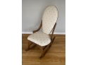 W - Antique Upholstered With Nail Heads, Slender, Oval Back Deco / Victorian  Rocking Chair With Nail Heads -