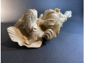 Antique Bone Carving Day Dreaming Man With Dragon