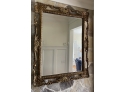 Large Beveled Edge And French Style Gilt Frame Wall Mirror