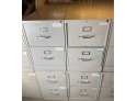 3rd Lot Of Four White Metal File Cabinets