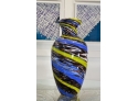 EQ - Multi Color Hand Blown Glass Vase 14' H