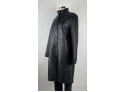 Chanel Or Lagerfeld Style, Designer Quilted Leather, Three Quarter Coat Size 6