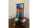 EQ - Table Top Art Glass Sculpture Fountain With Light