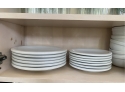 56 Piece Lot Of White Ceramic Pottery Barn Table Ware - Dishes, Bowls, Mugs
