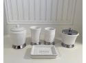 White Ceramic And Chrome Toiletries Set 5 Pieces