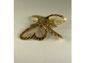 2 Of 2  - 1' Money Gold Tone Butterfly Pin Brooch