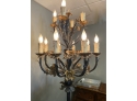 Free Standing Wrought Iron Floral Candelabra Lamp