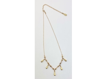 14K Yellow Gold 5 Faceted Droplet Necklace