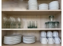 56 Piece Lot Of White Ceramic Pottery Barn Table Ware - Dishes, Bowls, Mugs