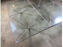 B&B Italia Metal Base And Glass Top Coffee Table By Paolo Piva - Vintage 1980's