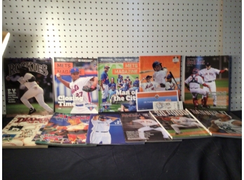 Lot Of 11 MLB - Baseball Magazines With 4 Mets Tickets - Vintage Sports Collectibles