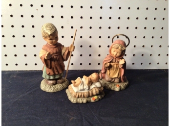 Lot Of 3 Nativity Figures In Ceramic. Goebel Brand Circa 1996