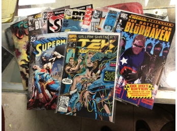 10 Comic Books DC & Marvel. Superman, Justice League Some No. 1 Issues