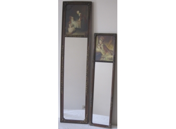 Pair Of Vintage Empire Style Giltwood Trumeau Mirror