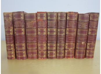 Group Lot Of Leather Books