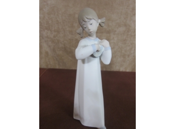 Retired Lladro Girl With Guitar Figurine