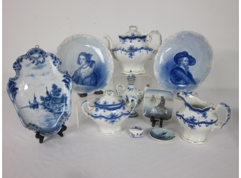 ASSORTED LOT OF BLUE AND WHITE  PORCELAIN