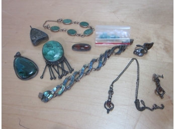 Vintage Native American And Mexican Sterling Jewelry Lot