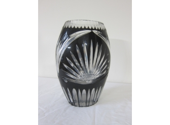 Lismore Black  Cut Glass Vase
