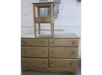 PAINTED DRESSER WITH MATCHING STAND
