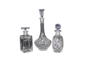 WATERFORD DECANTOR,  2 UNSIGNED DECANTERS