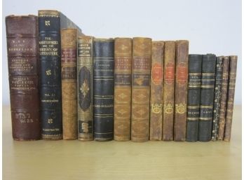 Assorted Lot Of Leather Books