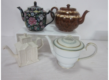 ASSORTED LOT OF 4 TEAPOTS