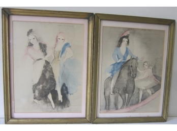 Two Vintage Marie Laurencin Watercolor Prints